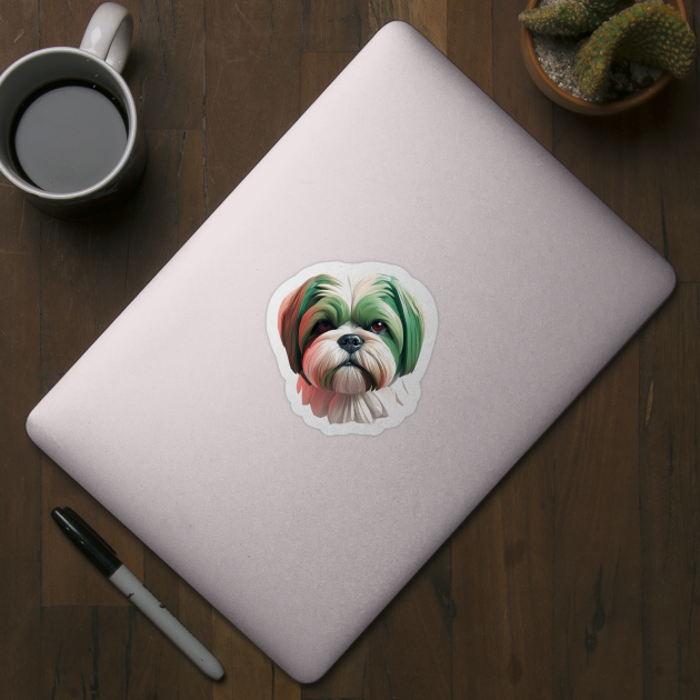 Dog Shih Tzu Face Greener art by Welcraft Design